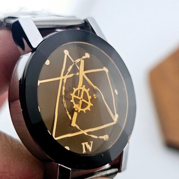 Women's Steampunk Watch Silver & Copper Tone Artsy Geometric Avant Garde Unique - Picture 4 of 8